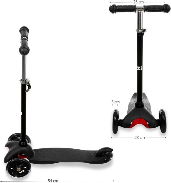 ZIZITO Timo 1 Kinderroller - Leichter Cityroller mit Leuchtenden LED Rädern & Flatbar, Ideal als Kinderscooter & Tretroller