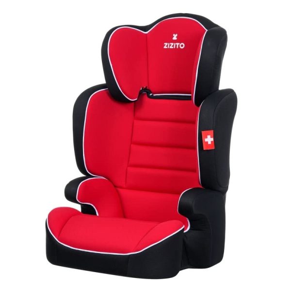 ZIZITO JUNONA-II Rot – 2-in-1 Kindersitz 15-36 kg, Gruppe 2/3, 3-12 Jahre + Geschenk