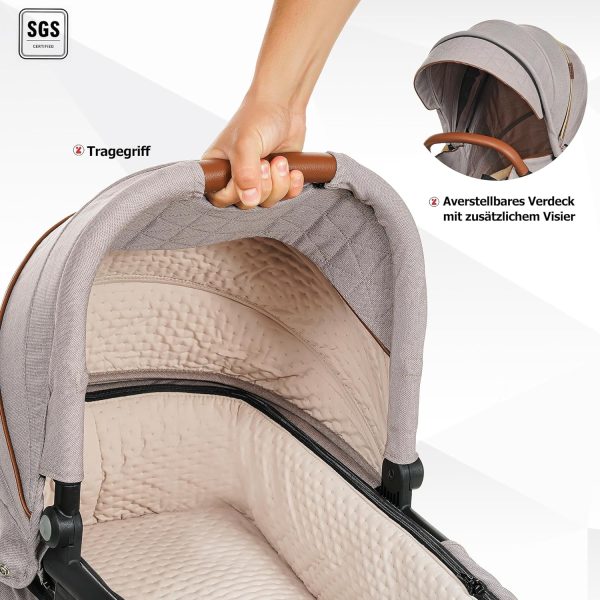 Barron Kinderwagen 3-in-1 Komplettset mit Liegefunktion, für Neugeborene