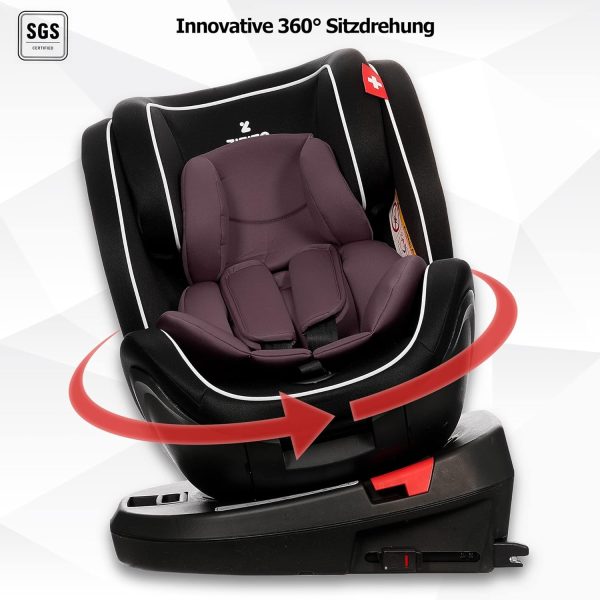 Kindersitz mit ISOFIX AMADEO - 0-36 kg, 360° drehbar, 0-12 Jahre