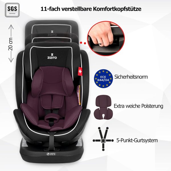 Kindersitz mit ISOFIX AMADEO - 0-36 kg, 360° drehbar, 0-12 Jahre