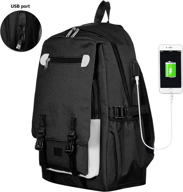 Zizito Unisex-Schulrucksack mit USB-Anschluss – Bild 3