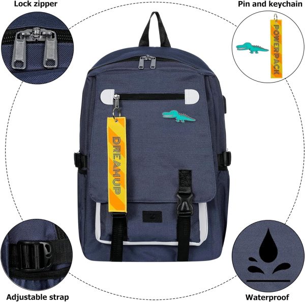 Zizito Leichter Unisex-Schulrucksack mit USB - Farbwahl