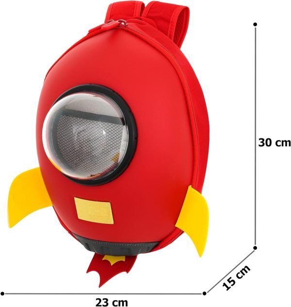 Zizito Rakete 3D Rucksack - Kleinkind, Leicht, Hartschale