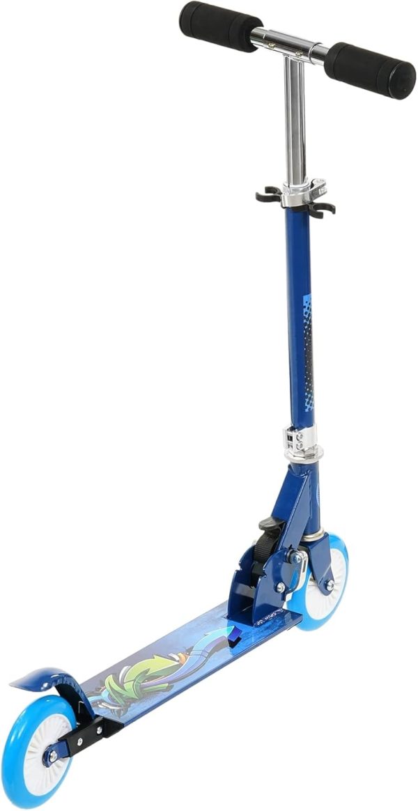 Blauer Kinder Roller ab 5, Faltbarer Snowglider & Kick Scooter – Bild 5