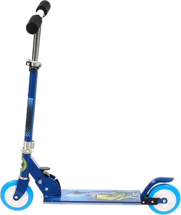 Blauer Kinder Roller ab 5, Faltbarer Snowglider & Kick Scooter – Bild 4