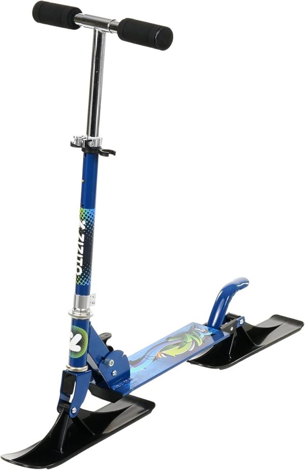 Blauer Kinder Roller ab 5, Faltbarer Snowglider & Kick Scooter – Bild 2