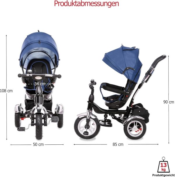 ZIZITO Troy Dreirad, 6 Monate bis 25 kg, 360° Sitz – Bild 5