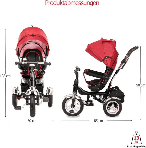 ZIZITO Troy Dreirad, 6 Monate bis 25 kg, 360° Sitz – Bild 14