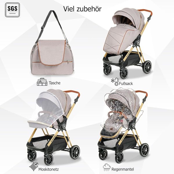 Barron Kinderwagen 3-in-1 Komplettset mit Liegefunktion, für Neugeborene