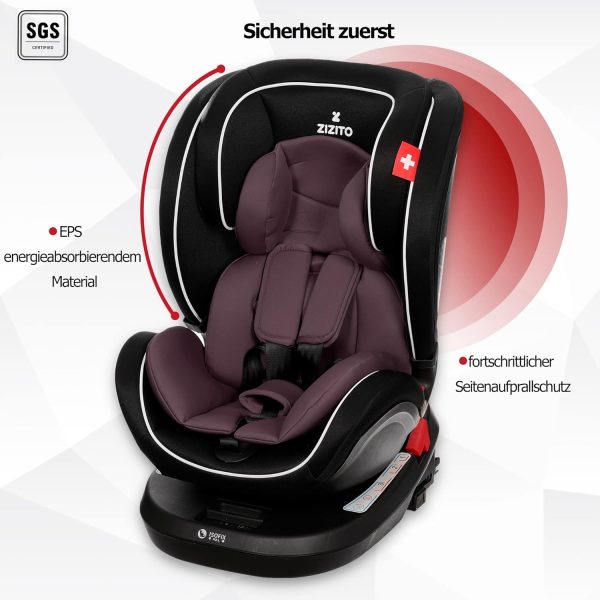 Kindersitz mit ISOFIX AMADEO - 0-36 kg, 360° drehbar, 0-12 Jahre