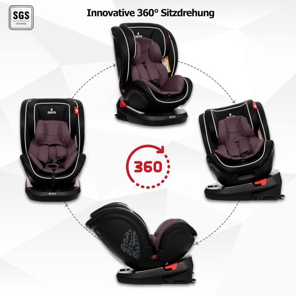 Kindersitz mit ISOFIX AMADEO - 0-36 kg, 360° drehbar, 0-12 Jahre