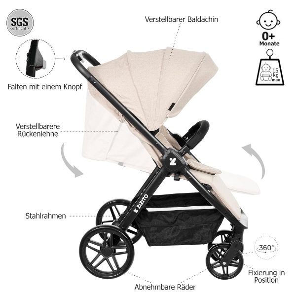 Kompakter Baby-Kinderwagen Buggy mit Liegefunktion und Verstellbarkeit