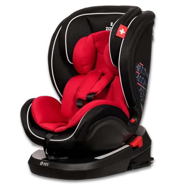 ZIZITO AMADEO Rot - ISOFIX Kindersitz 0-36 kg, 360° drehbar, 0-12 Jahre