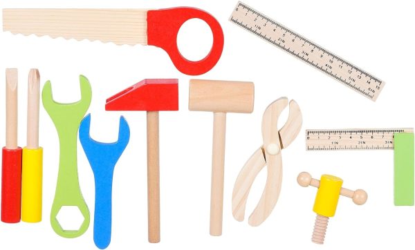 Children's Tool Case, Workbench Set, Hammer, Saw, Screwdriver, Ruler, Pliers, Wooden Vice, Toy from 3 Years 2