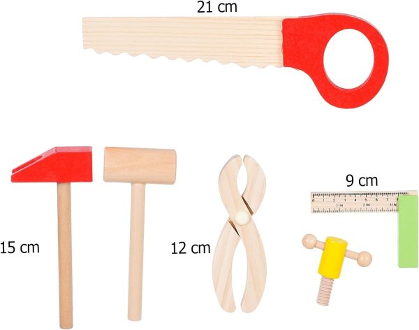 Children's Tool Case, Workbench Set, Hammer, Saw, Screwdriver, Ruler, Pliers, Wooden Vice, Toy from 3 Years 4