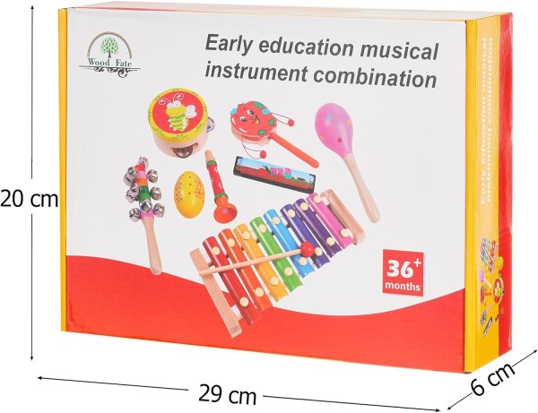 Musical instrument set for children - wood, xylophone, percussion, 7 pieces - Image 9