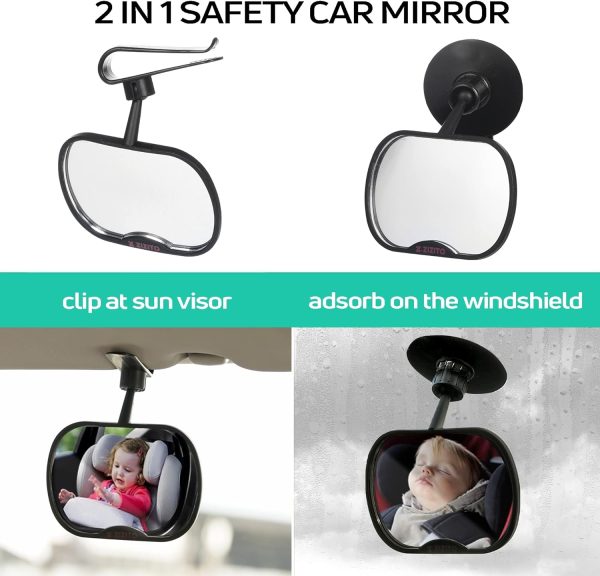 3-in-1 Baby Car Set - Backrest Protector with Tablet Holder, Baby On Board Sticker, Rear View Mirror 6