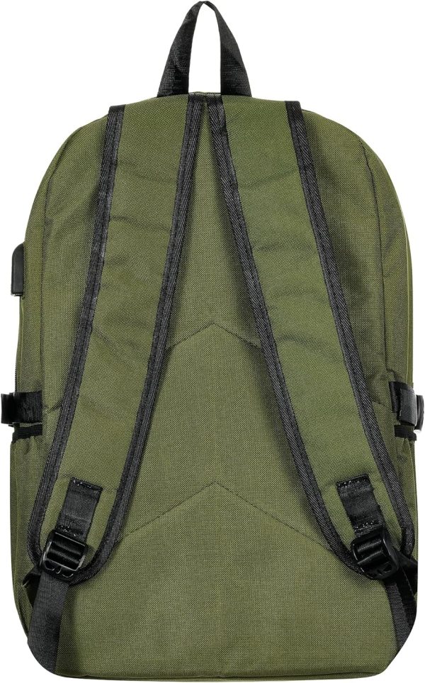 Zizito Unisex-Schulrucksack in Olivgrün mit USB