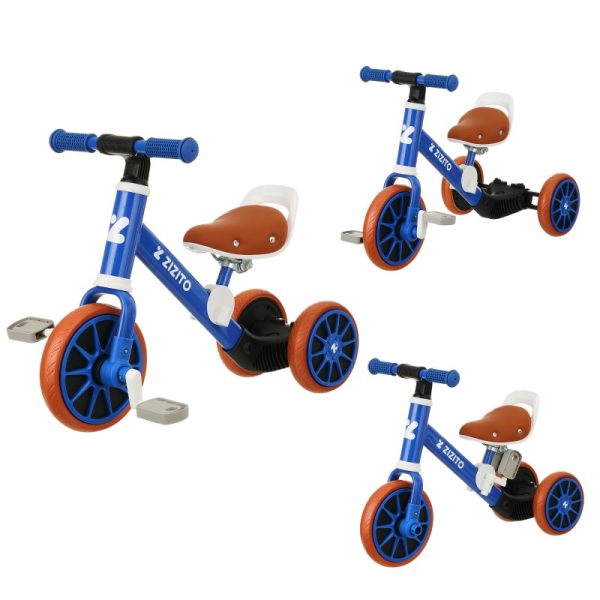 REMO Zizito 3-in-1 Tricycle, Balance Bike with Training Wheels, from 2 Years, Blue 6